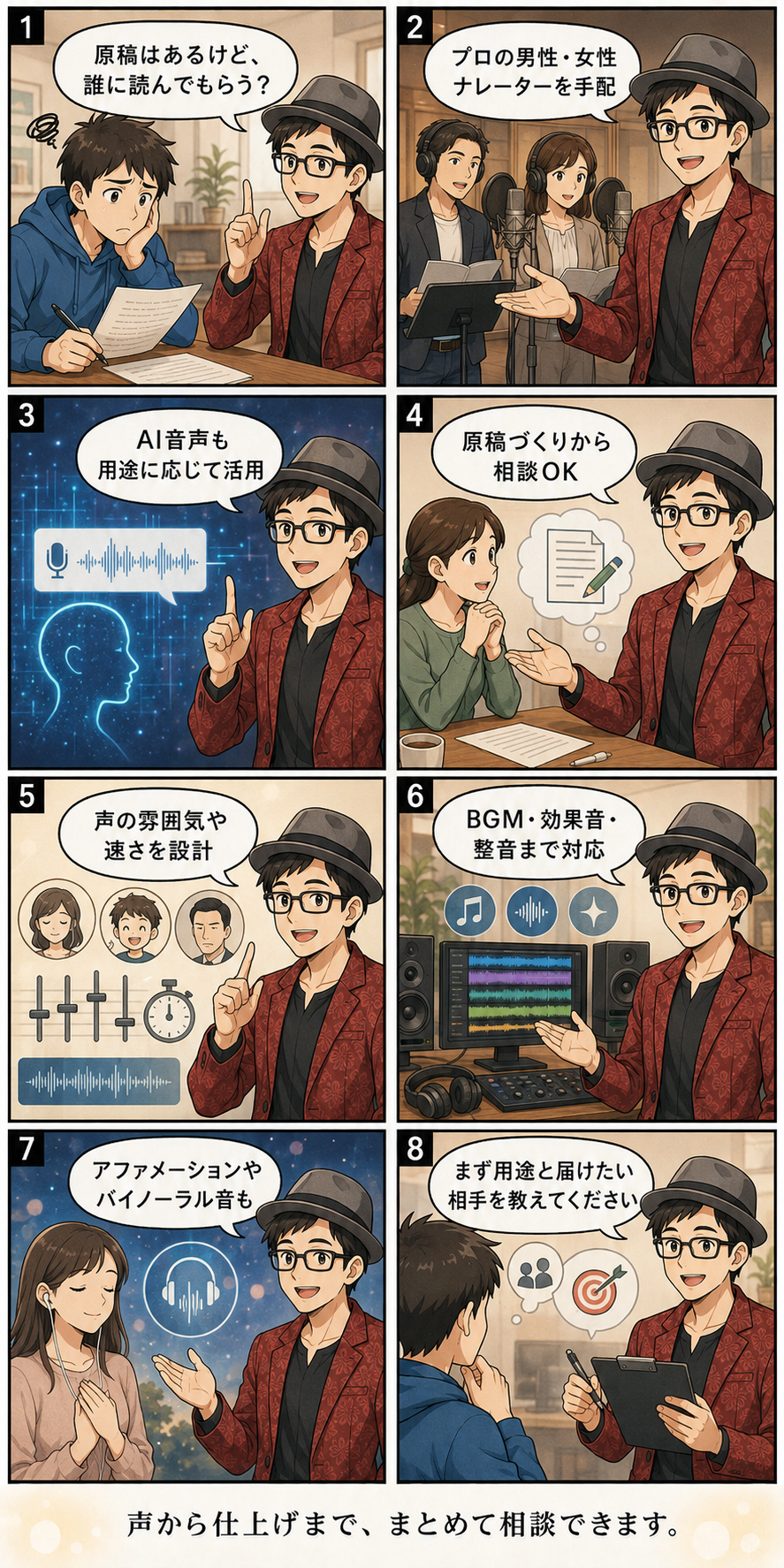 ナレーション・音声制作の紹介漫画