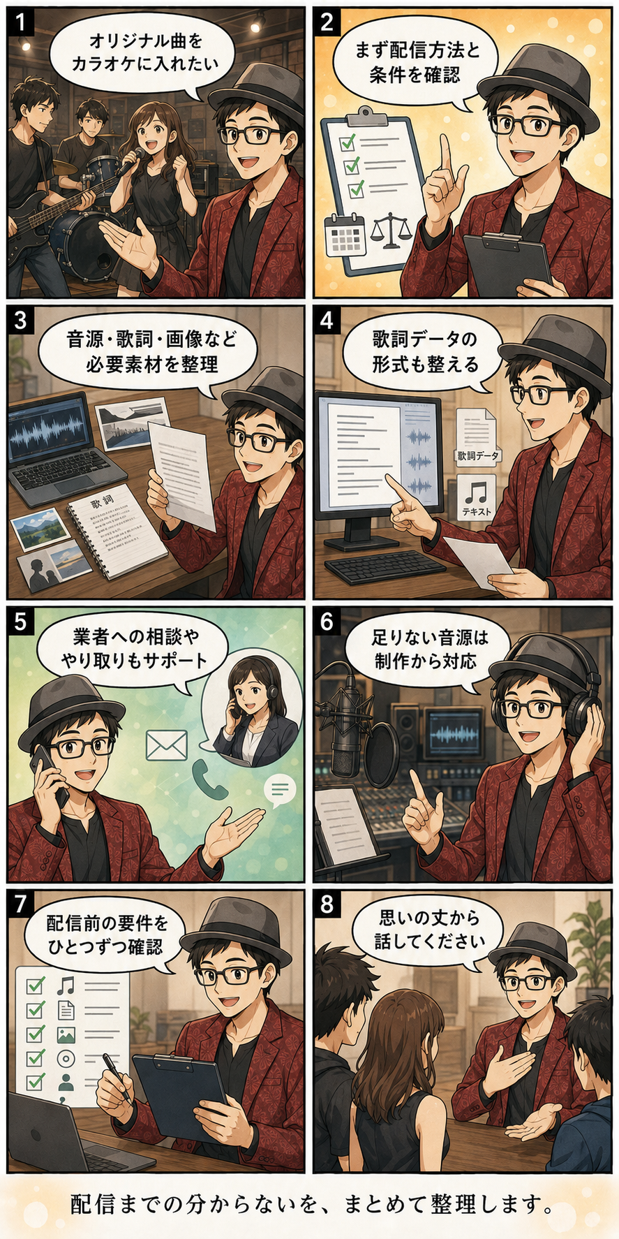 カラオケ配信サポートの紹介漫画