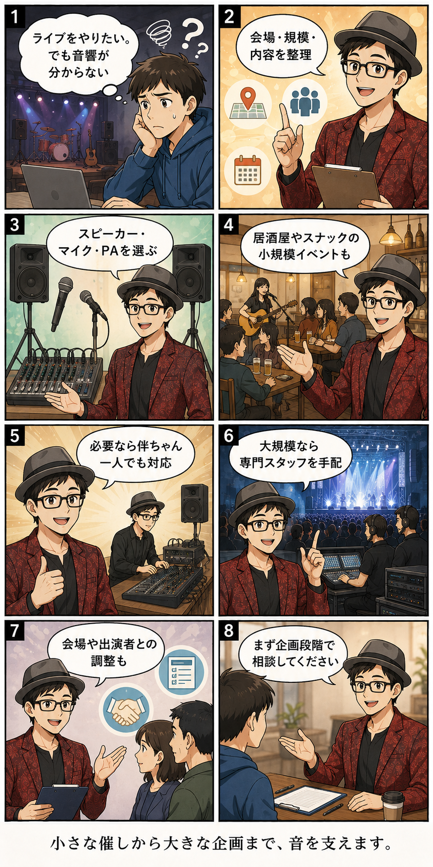 ライブ・イベントの音響相談の紹介漫画